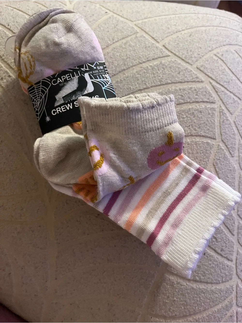 Capelli New York S/M socks shoe size 9-13 halloween styles